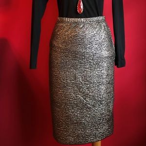 Black & Gold Pencil Skirt